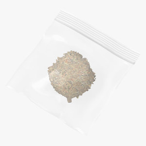 3D small drug baggie marijuana model