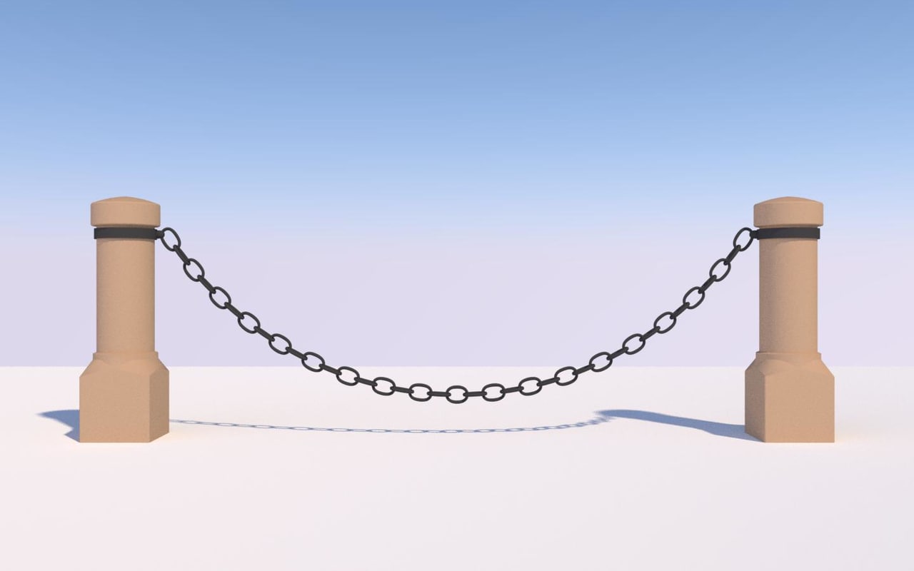 Pillars chains monuments street elements 3D TurboSquid 1159638