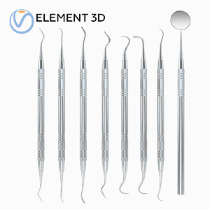 dentist pick set 3D model