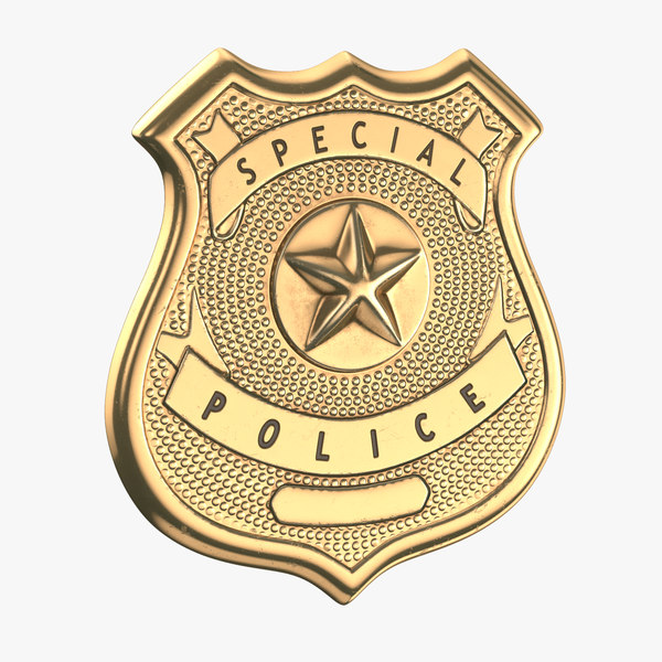 3D police badges modern 03