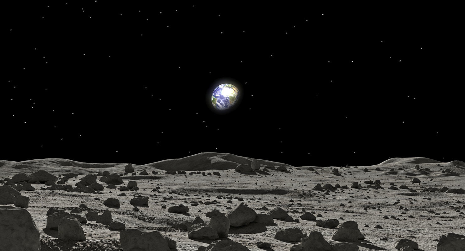 Moon surface rocks scene 3D - TurboSquid 1160035