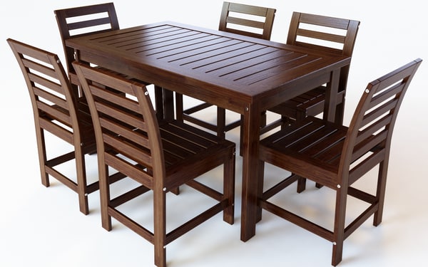 Outdoor Dining Set Table Chairs 3d Turbosquid 1160164