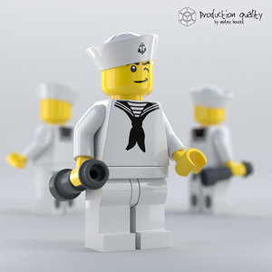 3D lego sailor figure