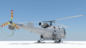 3D model single helicopter