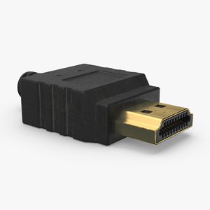 hdmi-plug-and-port---plug 3D model