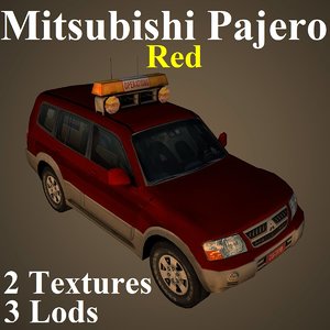 mitsubishi pajero red 3D model