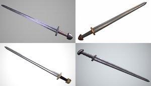 3D model viking swords pack 1