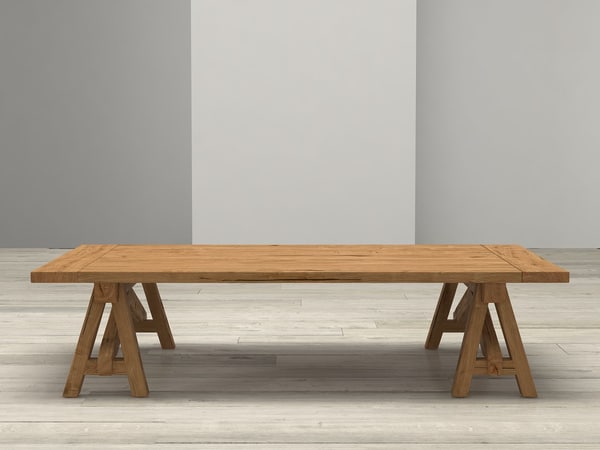 Benson Sawhorse Coffee Table Model Turbosquid 1160997 Benson Sawhorse Coffee Table Model, Sawhorse Coffee Table Restoration Hardware