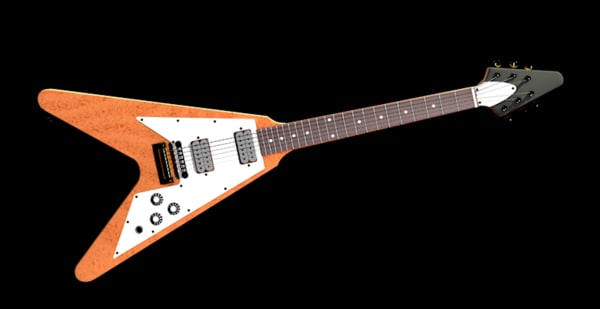 modelo 3d guitarra volando v - TurboSquid 1161324