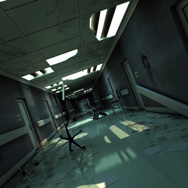 3d model school hallway