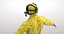 yellow hazmat worker clothes 3D model