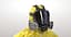 yellow hazmat worker clothes 3D model