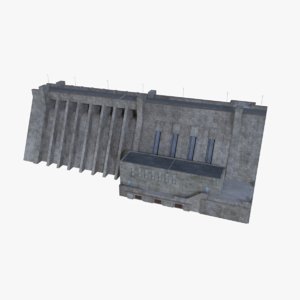 hydroelectric dam 3D