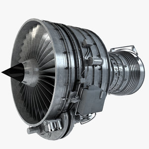aircraft turbofan engine 3D model