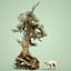 3D dead forest tree stylised