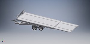 trailer car truck 3D model