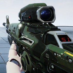 3D sci-fi assault rifle - model