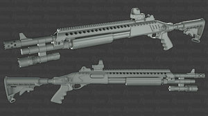 remington 870 shotgun 3D model