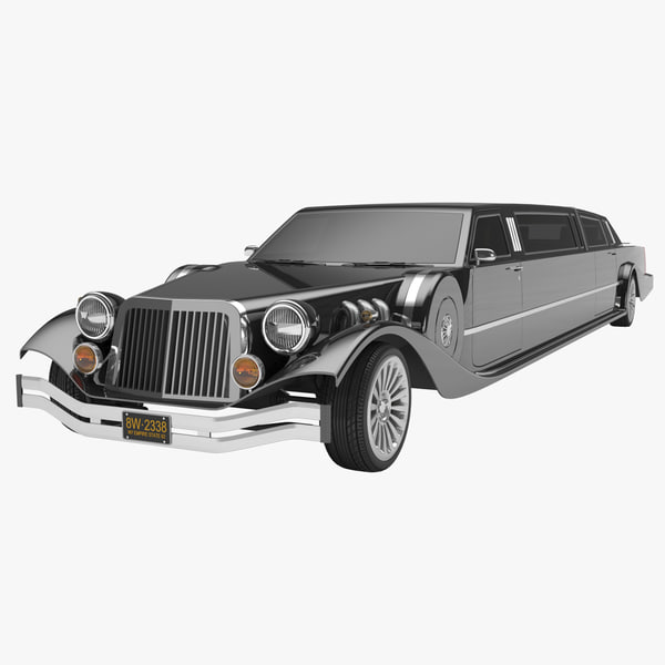 photoreal stretched limousine 3d model