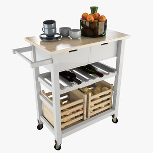 3D storage kitchen trolley