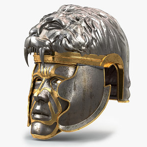 medieval lion helmet 3D