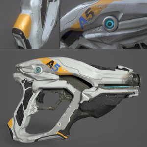 3D model sci-fi gun