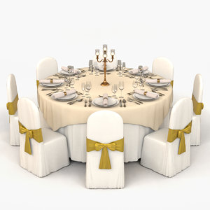 3D banquet table model