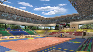 sports court tennis 3D
