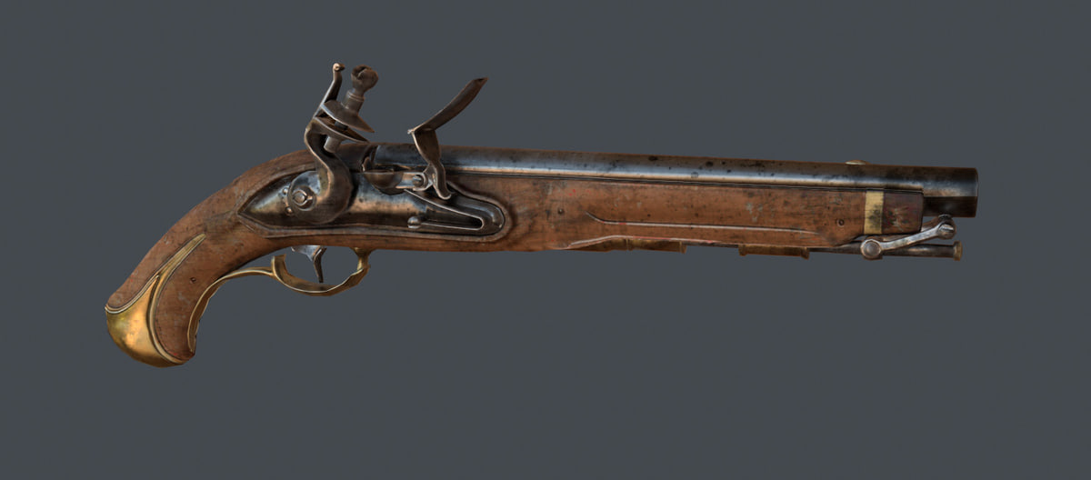 3D old musket pistol - TurboSquid 1164842