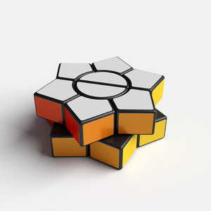 3D model rare cube puzzle hexagonal