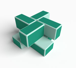 rare cube puzzle 2x2 3D model