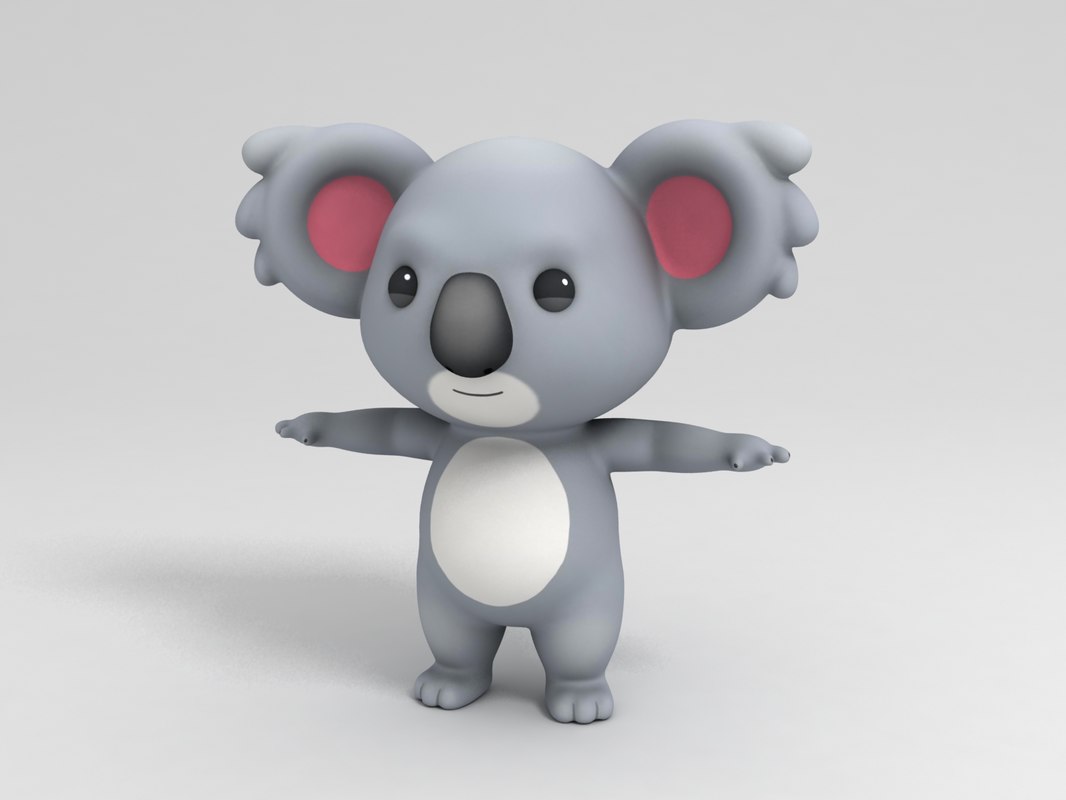 Koala character cartoon 3D model TurboSquid 1165021