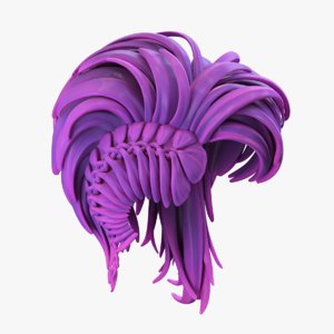 3D stylized hairstyle hair model