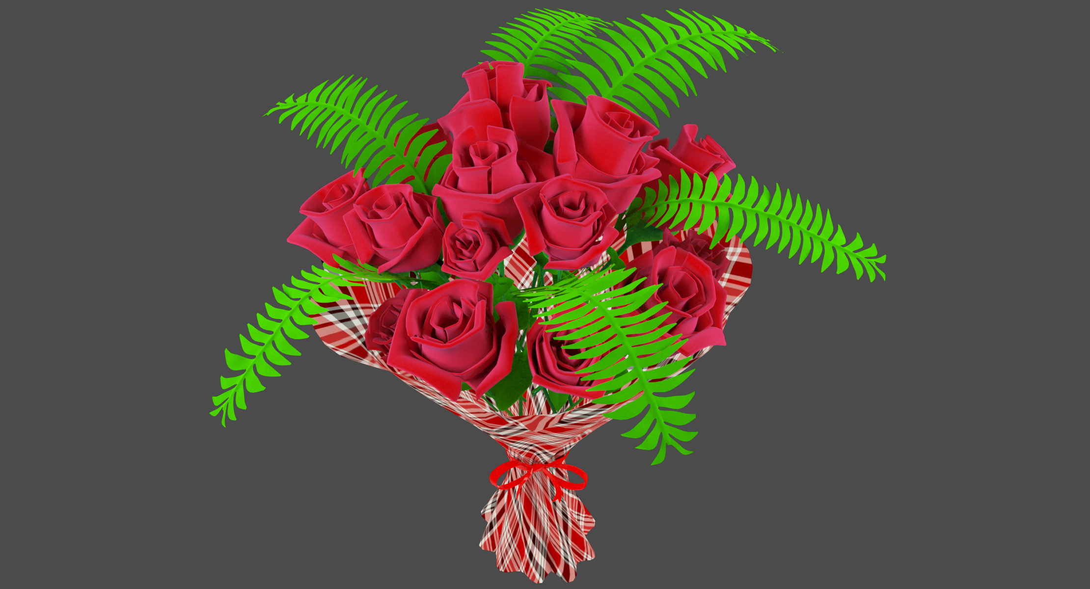玫瑰花束3d模型
