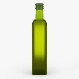 3D green glass bottle 500ml
