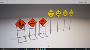 construction set signs 3D model