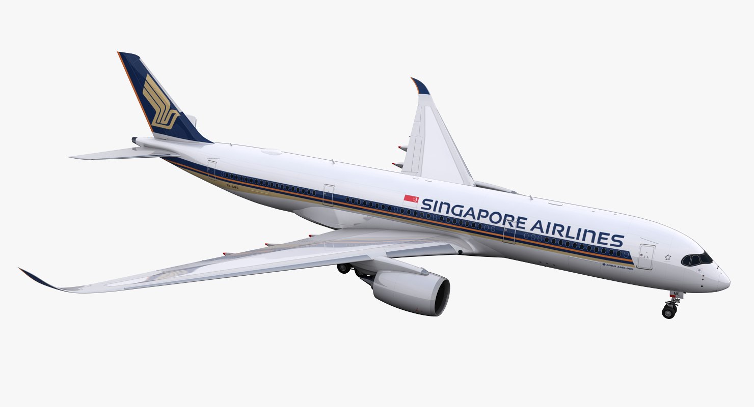 A350-900 singapore airlines 3D - TurboSquid 1166249