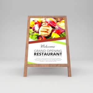 3D model restaurant board