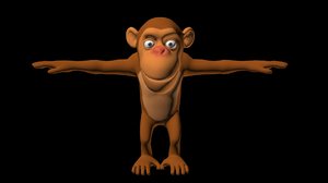 rigged cartoon monkey 3D