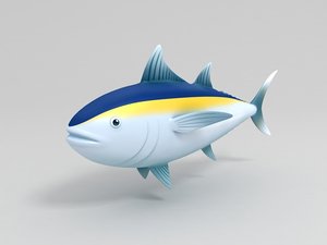 tuna cartoon 3D model