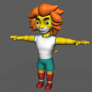 3D character lion model
