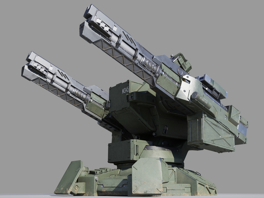 Guns turret model - TurboSquid 1167385