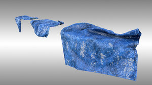 3D model blue tarp 2 pbr