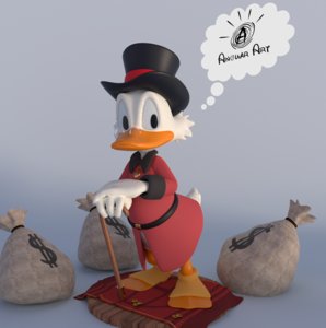 cartoon duck 3D model