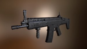 scar h assault rifle 3D model
