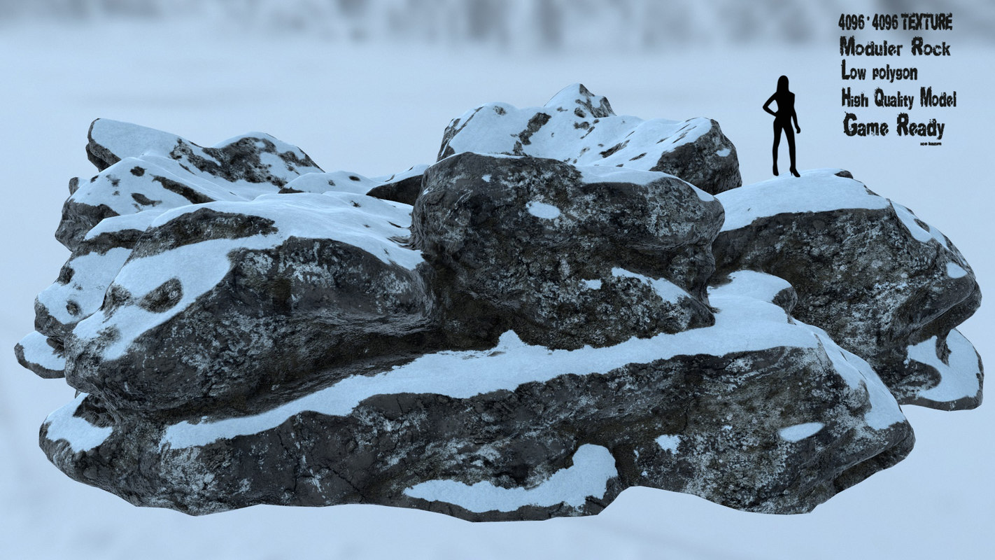 Rock Snow 3d Turbosquid