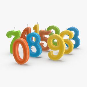 numbered-birthday-candles---combined-unlit 3D