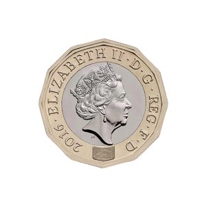 3D new british pound coin