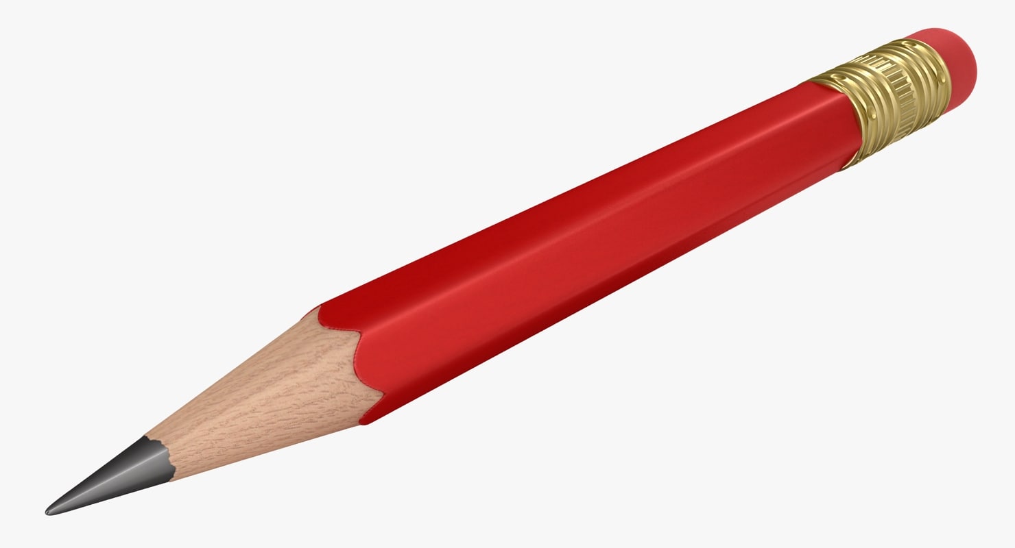 Realistic red pencil small model TurboSquid 1167613