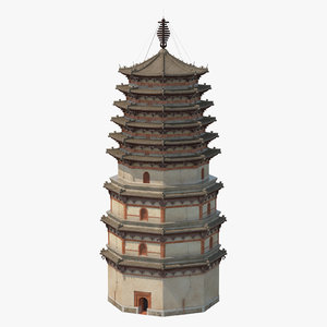 chinese pagoda 01 3D model